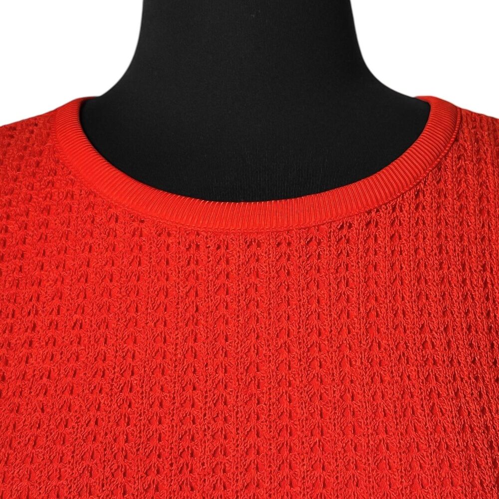J Crew Orange Crochet Shift Dress Women's M NWT Sleeveless Crew Neck Lined Mini - Picture 5 of 10